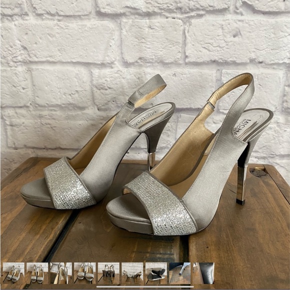 MICHAEL KORS Silver Sparkle Slingback Heels - Picture 2 of 2